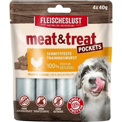 Fleischeslust Meat & Treat Poultry tréninkové salámky 4 x 40 g