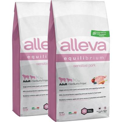 Alleva SP EQUILIBRIUM кучешка чувствителна свинско възрастен среден/макси 2 x 12 кг