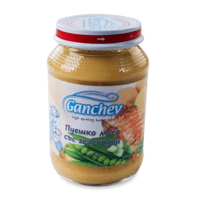 Ганчев пюре Пуешко месо със зеленчуци