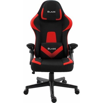 RFG Геймърски стол RFG Blaze, до 130kg, полипропиленова база, лумбална опора, черно-червен