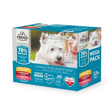 Frendi пакети с храна за кучета (пилешко/говеждо/телешко) 12x100g
