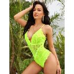 JGF Zoe Lace Sexy Body Neon Green M