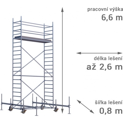 Lešení RUX MOBILO 800 6,6 m 260 cm