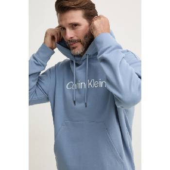 Calvin Klein Памучен суичър Calvin Klein в тюркоазено с качулка с апликация (K10K111345)