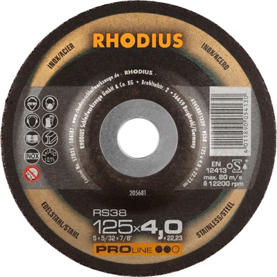 Rhodius Brusný kotouč 125 x 4,0 x 22,23 mm RS38 205681