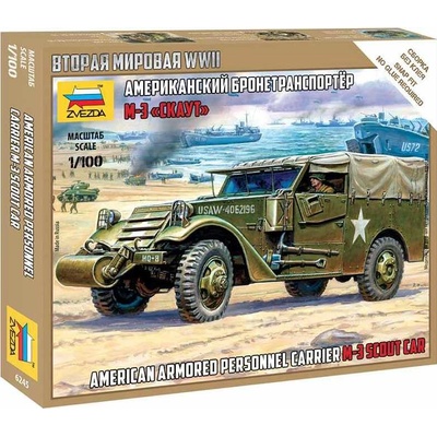 Zvezda Snap Kit military 6245 M-3 Scout Car 32-6245 1:100