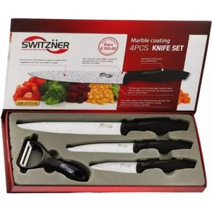 Switzner Комплект ножове с бели остриета и черни дръжки от 4 части Switzňer модел SW-7777-B (99sw7777b)