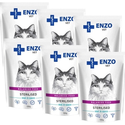 Enzo Vet Sterilizované teľacie mäso v omáčke 6 x 100 g