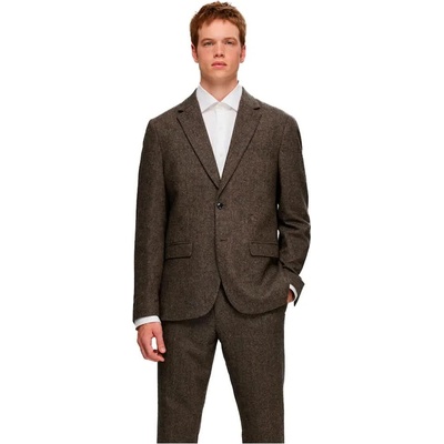 SELECTED Сако Selected Reed Wool Slim blazer - Brown (Brownie / Structure)