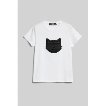 KARL LAGERFELD BOUCLE CHOUPETTE T-SHIRT bílá