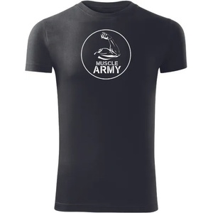 DRAGOWA Фитнес тениска с къс ръкав Muscle Army Biceps, черна, 180 г/м2 (4204)