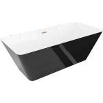 Mexen Velo Slim свободно стояща вана 170 x 75 cm, бяла/черна, преливник четкан мед - 52811707575-65 (52811707575-65)