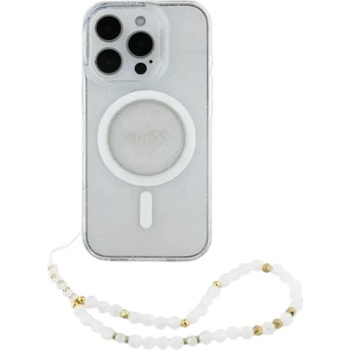 GUESS Удароустойчив кейс Guess GUHMP16XHGCRELST Apple iPhone 16 Pro Max твърд калъф MagSafe прозрачен (GUE4166)