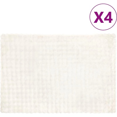 vidaXL Анти-слип изкуствено одеяло от заешка козина Olite 4 pcs Бяло (42021846)