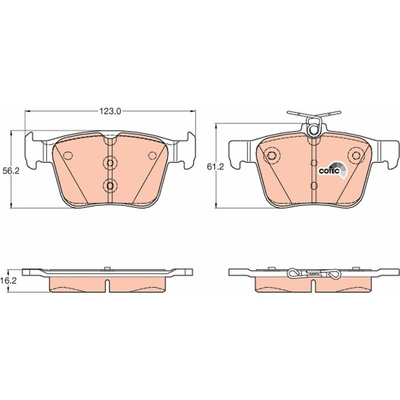 Sada brzdových platničiek, vždy 4 kusy v sade TRW GDB1957