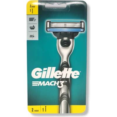Gillette мъжка самобръсначка, Mach 3, 1 дръжкка, 2 ножчета