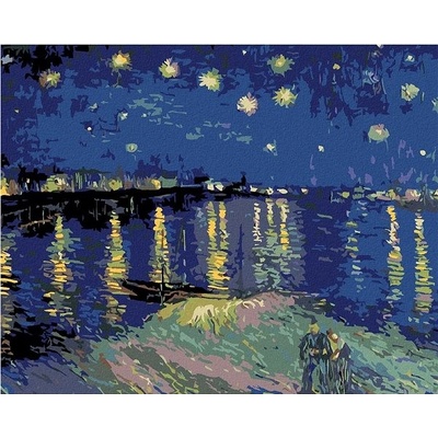 Zuty Malování podle čísel Hvězdná noc nad Rhonou van Gogh 50 x 40 cm vypnuté plátno na rám