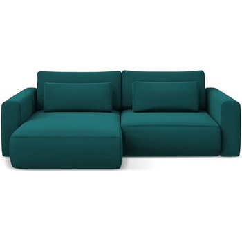 makamii Тюркоазен кадифен разтегателен ъглов диван с място за съхранение (ляв ъгъл) Kapua - Makamii (KAPUA_LCF_S_3_P1_C27)