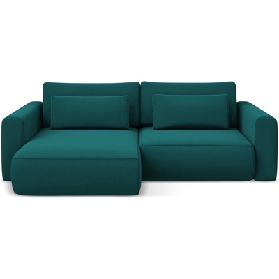 makamii Тюркоазен кадифен разтегателен ъглов диван с място за съхранение (ляв ъгъл) Kapua - Makamii (KAPUA_LCF_S_3_P1_C27)