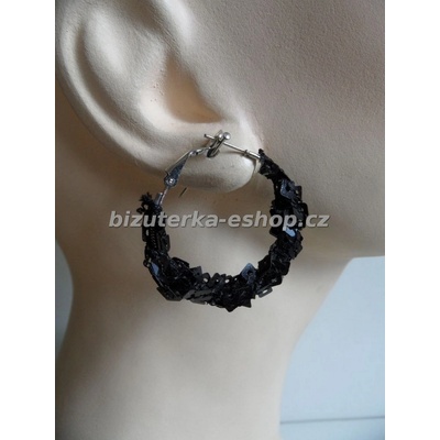 Bizuterka-eshop.cz kruhy 04595 černé flitrové