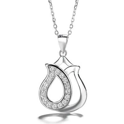 Majya Stříbrný přívěsek s řetízkem TULIP 10262