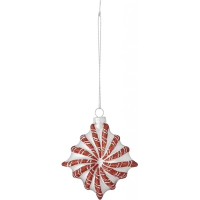 Bloomingville Vánoční ozdoba Candy Red Glass červená barva sklo