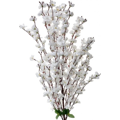 Dekorace umělá větvička s bílými květy - 40*10*100 cm - Clayre & Eef