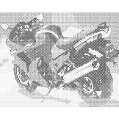 ZUTY Bodkovanie - KAWASAKI Rámovanie: bez rámu a bez vypnutia plátna, Rozmer: 40x50 cm