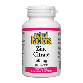 Image 1 of Natural Factors Zinc Citrate / Цинк (цитрат) 50 mg, 180 таблетки (1681 NF)