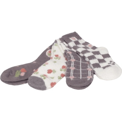 Комплект дамски пухкави чорапи в сиво и бяло - 4 чифта