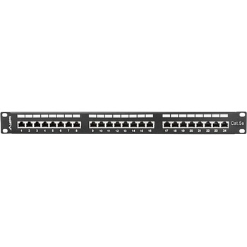 Lanberg patch panel 24 port 1U CAT. 5E shielded, black (PPS5-1024-B)