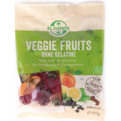 El Puente Bio gumové bonbóny bez želatiny Veggie Fruits 100 g