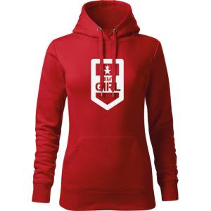 DRAGOWA дамски суитшърт с качулка, Army Girl, червен, 320г/м2 (5894)