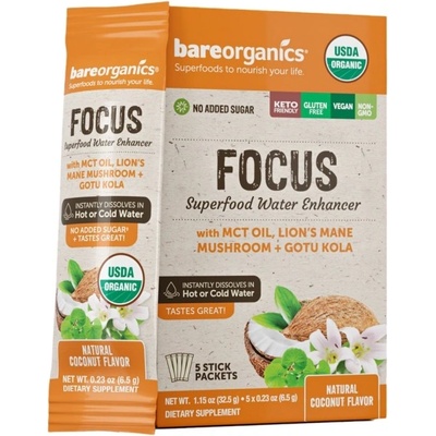 bareorganics Focus Superfood Water Enhancer [12 x 6.5 грама] Кокос