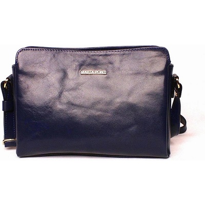 Marta Ponti luxusní dámská kožená crossbody kabelka no. 205 tmavěmodrá