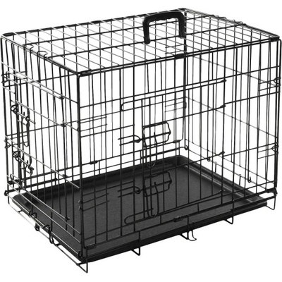 FLAMINGO сгъваема метална клетка с пластмасово дъно, размер M с две врати: 77 x 47 x 54см, Белгия - 1030491