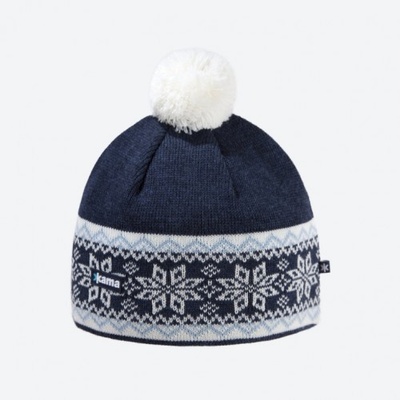 Kama pletená merino čepice A116 108 modrá