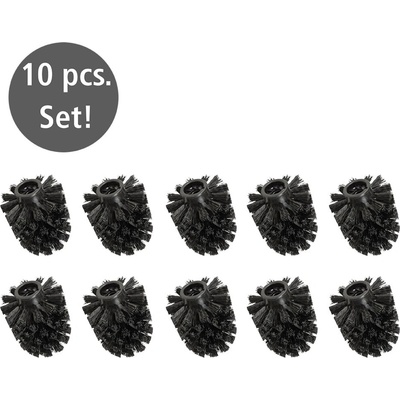 WENKO Черни пластмасови глави за четки за тоалетна в комплект 10 бр. с резервна четка Ø8cm - Wenko (24090800)