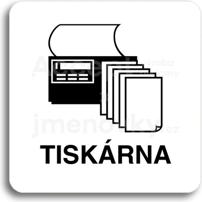 ACCEPT Piktogram tiskárna - bílá tabulka - černý tisk bez rámečku