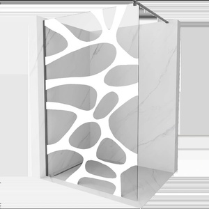 Mexen Kioto душ кабина Walk-in 110 x 200 см, бяла вълна 8 мм, пистолетно сиво четкано - 800-110-101-66-97 (800-110-101-66-97)