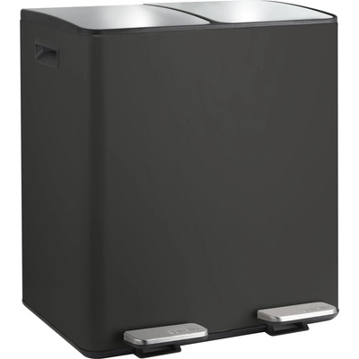 spirella Матово черно стоманено кошче за боклук 2x20 l за рециклиране с педал Aliya - Spirella (10.29481)