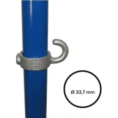 Konstrukční fitinka, spojka ocelových trubek pr. 33,7 mm – hák 182-B34