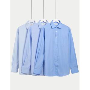 Marks & Spencer Синя риза с нормален силует с дълъг ръкав, 3 бр. Marks & Spencer Marks & Spencer | Sin | МЪЖЕ | 15.5
