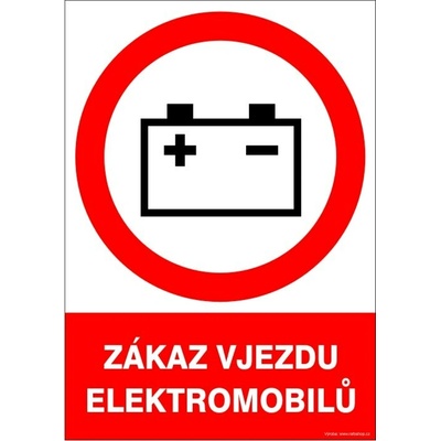 RAFO Samolepka Zákaz vjezdu elektromobilů Velikosti: A4 (21 x 30 cm)
