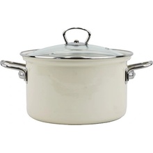 BELIS Smaltovaný hrnec se skleněnou poklicí 18 cm 2,6 l ECO-CERAMIC krémový 41518-099DD8N3