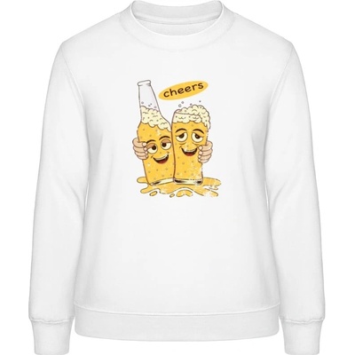 AWDis Sweat mikina Pivní motiv Na zdraví Arktická bílá