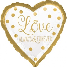 Amscan Fóliový balón srdce Love Always Forever 43cm