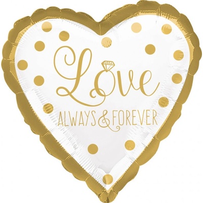 Amscan Fóliový balón srdce Love Always Forever 43cm