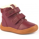 Protetika dívčí zimní boty Barefoot Deny vínová