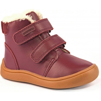 Protetika dívčí zimní boty Barefoot Deny vínová